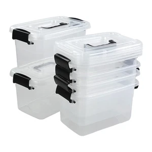 5.5 Quart Clear Small Plastic Storage Box, Latch Storage Bin, 6 Packs - Picture 1 of 7