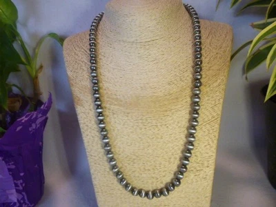 8mm Imitation Navajo Pearls Native Style Southwestern Necklace Jewelry - Image 1 of 4