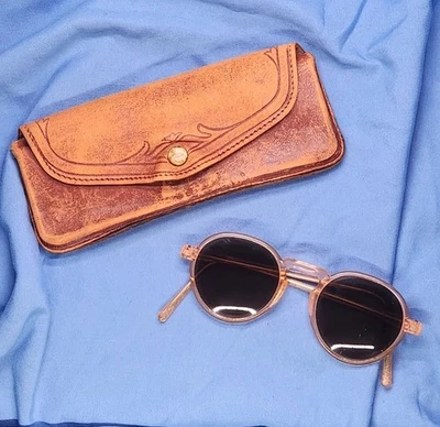 Vintage Sunglasses And Leather Glasses Case Prescription - Image 1 of 4