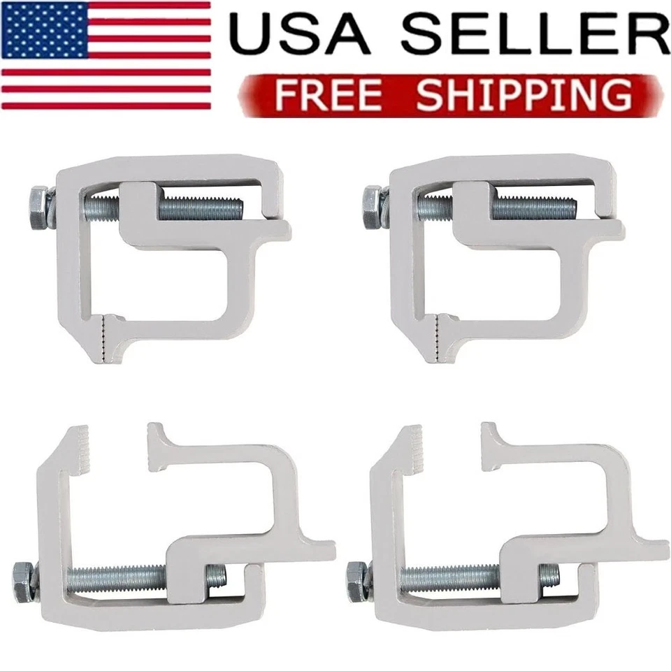 ⭐4 PCS Silver Truck Cap Topper Camper Shell Mounting Clamps Heavy Duty Aluminum Foto 1 de 4