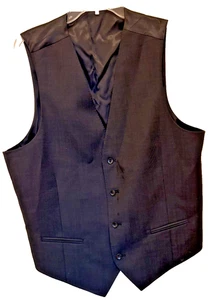 Marc Anthony Men's Dress Vest XL Black Plaid Button Front Classic Formal - Picture 1 of 4