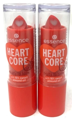 (2) Essence Heart Core Fruity Lip Balm New In Packaging 02 - Sweet Strawberry - Image 1 of 3