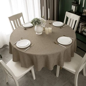 Qidordour Round Tablecloth,48 inch Diameter,Faux Linen Table Cloth,Water Resi... - Picture 1 of 8