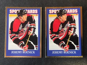 (2)x Jeremy Roenick 1992 Allan Kaye's Sports Card News Hockey Trading Cards - Picture 1 of 2