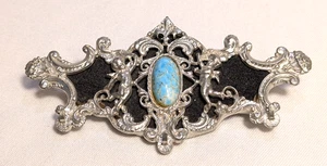 RAR Jugendstil Silber Türkis Cherub Engel Halskette Wandbehang Schmuck Halter - Bild 1 von 11