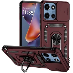 Coque pour Moto G 2025 Support Anneau Antichoc avec Cache Objectif Caméra + Verre Trempé - Photo 1 sur 27
