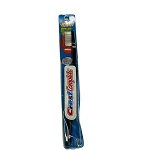 Vintage Crest Toothbrush Rippled Kids Youth Crest Complete Purple Black New - Picture 1 of 6