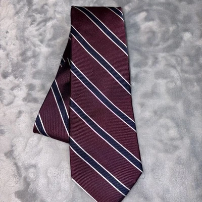 Corbata a rayas Tommy Hilfiger azul granate beige para hombre 60x3,25 carrera Foto 1 de 4