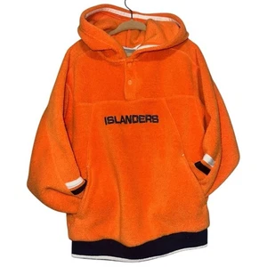 NHL Reebok Kids Size M 5 6 Orange Islanders Snap Up Fleece Pullover Hoodie - Picture 1 of 6