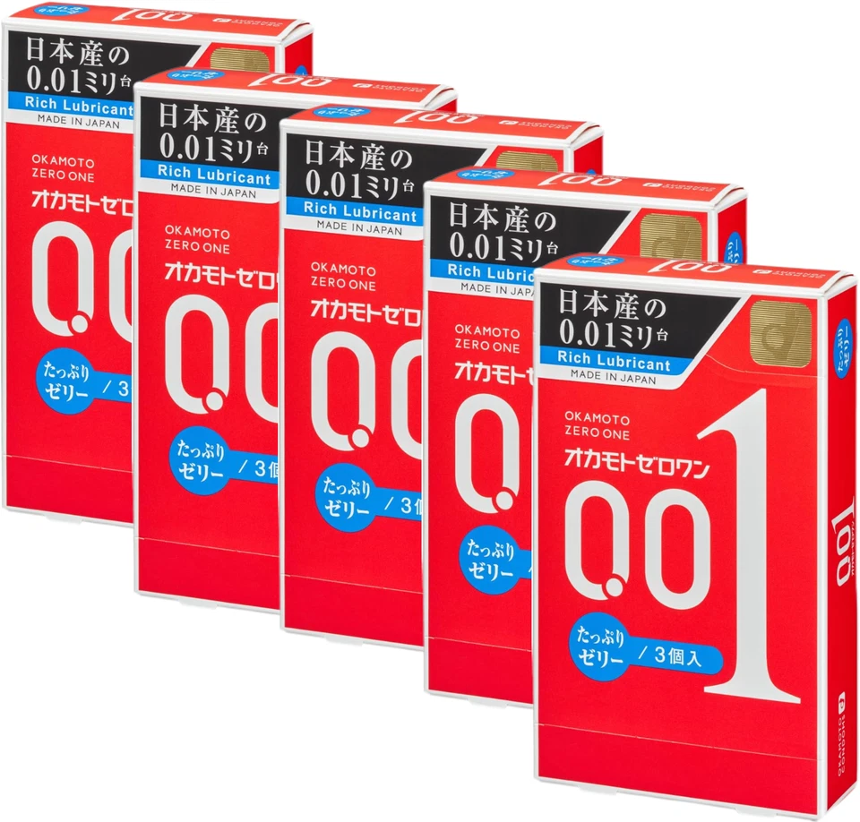 Condón ultra delgado lubricante rico OKAMOTO 001 3 paquetes de x 5 - de California Foto 1 de 4