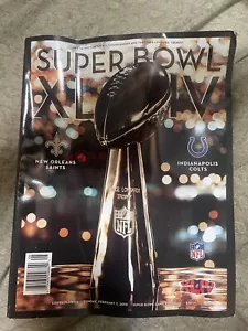 Super Bowl XLIV 44 Program Magazine New Orleans Saints Indianapolis Colts 2010 - Picture 1 of 5