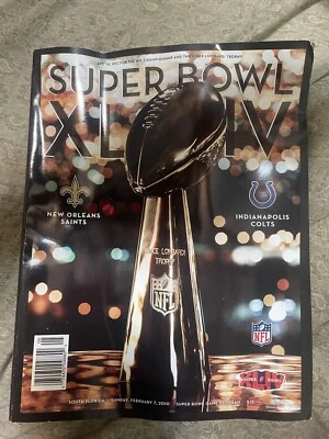 Super Bowl XLIV 44 Program Magazine New Orleans Saints Indianapolis Colts 2010 - Image 1 of 4