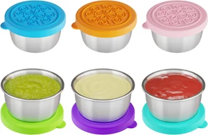 6 PCS 1.6 Oz Salad Dressing Container to Go, 304 Stainless Steel Small Condiment - Picture 1 of 12
