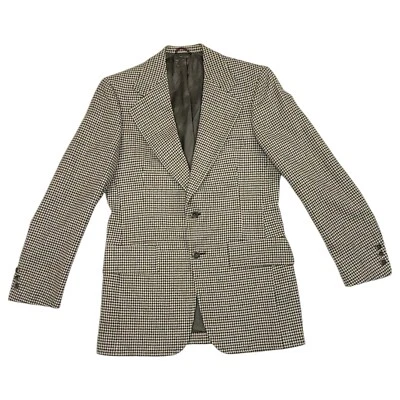 Vintage Hart Schaffner & Marx Houndstooth 2 Button Blazer Jacket 19.5" Chest - Image 1 of 4