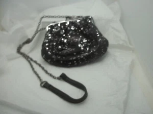 Apt. 9 Black Sequin Evening Bag- Crossbody or Clutch Kisslock Purse Handbag - Picture 1 of 4