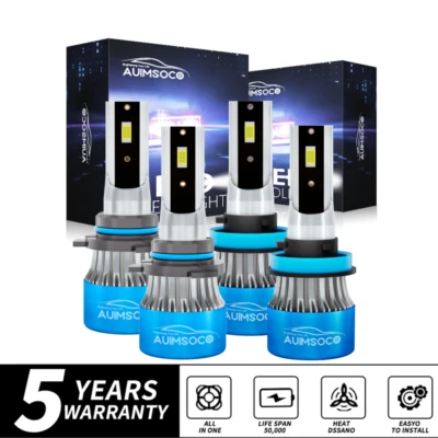 For Toyota Camry 2007-2018 Combo LED Headlight Kit High/Low Beam 4x 6000K Bulbs - Imagem 1 de 4