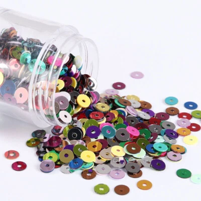 8000x Flat Metallic Shiny Round Loose Sequins Clothes Sewing Wedding Craft 2-6mm - Image 1 of 4