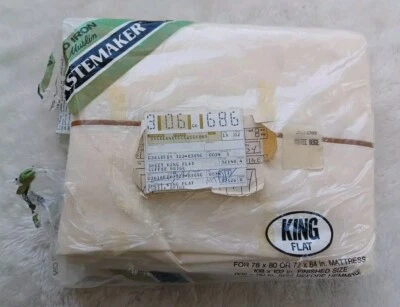  NOS Tastemaker King Flat Sheet No Iron Muslin Beige Coffee Vintage  USA - Image 1 of 4