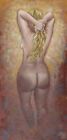 Hair Grip : An Original Painting Of A Contemplative Female Nude By Ron Parsons