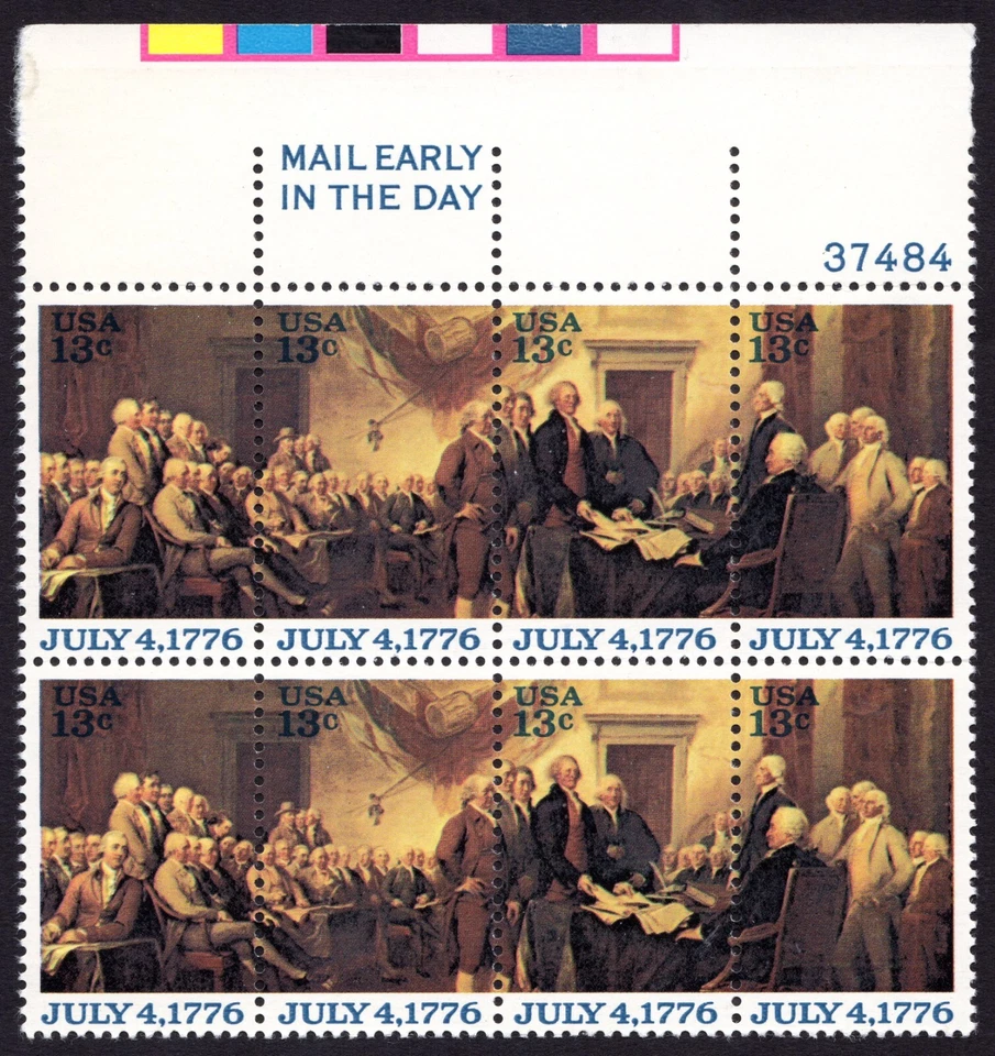 Scott #1694a Declaration of Independance Block of 8 Stamps - MNH - Image 1 of 1