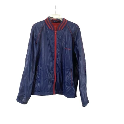Vintage 90’s Windbreaker Spalding Blue & Red Nylon Bomber Jacket Mens Size Large - Image 1 of 4