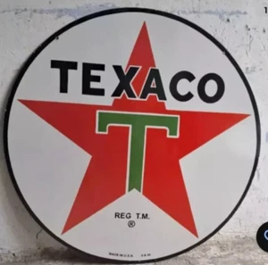 Texaco Porcelain Enamel Sign 30 x 30 Inches - Picture 1 of 4