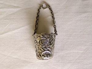 Vintage Victorian Solid Silver Chatelaine Thimble Holder Bucket Sewing 1899 - Picture 1 of 6