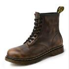 Men's Fashion Fade Leather Lace Up Bikers Combat Ankle Boots Military Shoes MOON