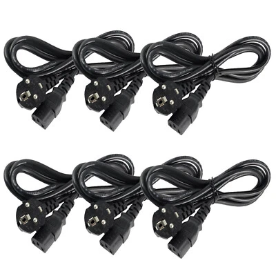 6 x 1.5m C13 IEC Kettle to European 2 Pin Schuko AC EU Plug Power Cable Lead - Image 1 of 4