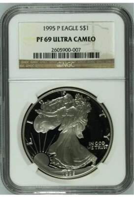 1995-P American Silver Eagle $1 NGC PF 69 Ultra Cameo - Image 1 of 2
