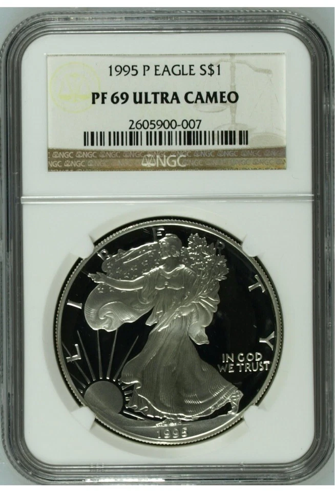 1995-P American Silver Eagle $1 NGC PF 69 Ultra Cameo - Image 1 of 2