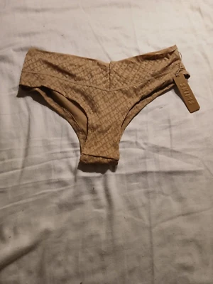 Skims Logo Mesh Boy Shorts Hipster Panty Women's XXS Clay PN-BYS-1102 G80 - Image 1 of 3