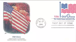 FLAG OLD GLORY G RATE #u633  1994 FLEETWOOD CACHET FDC UNADDR - Picture 1 of 2