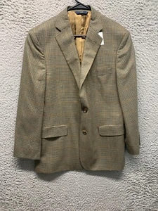 Brooks Brothers 346 Blazer Suit Coat Jacker Men 42 Short Brown Multi Houndstooth - Picture 1 of 16