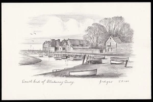 South End Of Blakeney Quay Norfolk Pencil Sketch Judges Postcard - Picture 1 of 2