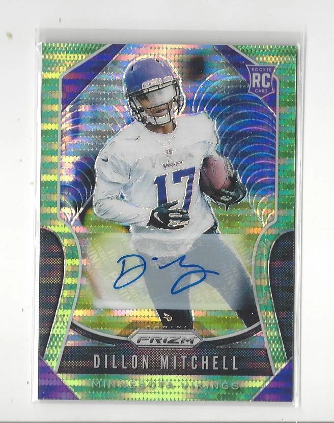 2019 Prizm Neon Green #358 Dillon Mitchell Rookie AUTOGRAPH Vikings - Image 1 of 1