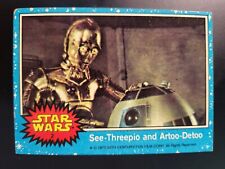 1977 Topps Star Wars blue series 1 C3PO R2D2 See-threepio Artoo-Detroit Card #2,