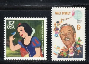 BLANCO NIEVE + WALT DISNEY * Estampilla postal vintage de EE. UU. como nueva - Imagen 1 de 1