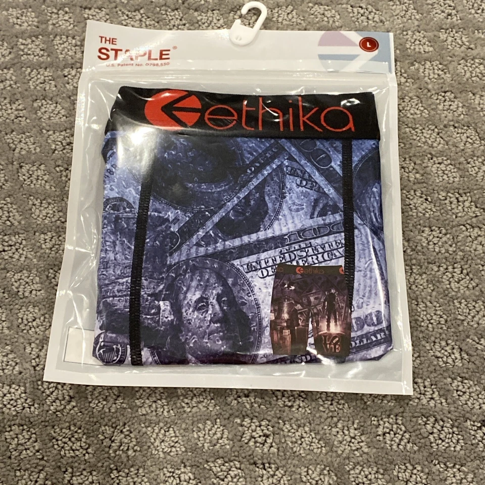 Calzoncillo boxer Ethika The Staple para hombre L ropa interior “billete de $100” 90/10 poli spandex Foto 1 de 4