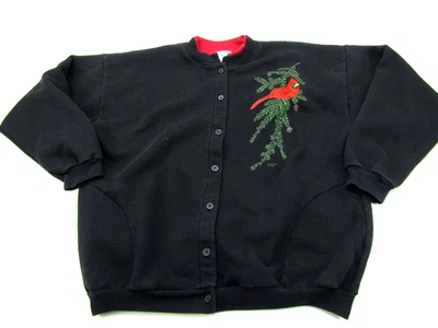 VTG Artisans Sunschein Designs Cardigan Sweater Sweatshirt Womens L/XL Cardinal - Image 1 of 4
