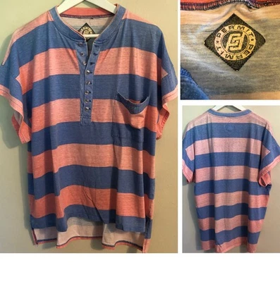 Camisa Henley SURFER de Colección Años 80 Para Hombres XL Puntada Única Playa Surf Retro Bolsillo LOGO Foto 1 de 4