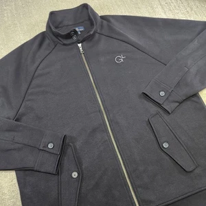 Brooks Brothers Jacket Men Large Double Knit Full Zip Black Cadet Collar - Picture 1 of 12