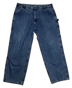 Carhartt Jeans Mens 42x30 Blue Carpenter Utility Original Dungaree Fit Denim B13 - Picture 1 of 11