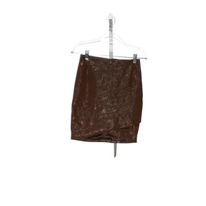 GUESS Damen Wickelrock braun Kunstleder - Bild 1 von 4