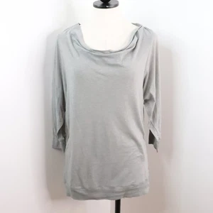 Athleta Women's M Gray Cowl Neck Lightweight Semi-Sheer Pullover Everyday Top - Picture 1 of 7