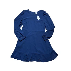 J. CREW dunkelblaues Damenkleid, Größe 12P (Petite), Volantsaum - Bild 1 von 14
