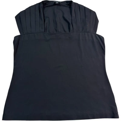 Lafayette 148 New York Black Pleated Sleeveless Top Blouse Size M - Image 1 of 4