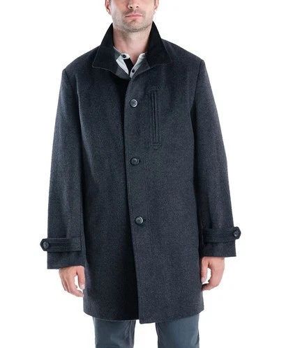 London Fog Clark Classic-fit Overcoat Mens 42r 42 Black