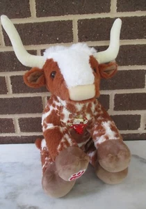 Collar medalla Build a Bear Longhorn 11 felpa 14"/dije de diamantes de imitación Red Bull - Imagen 1 de 6