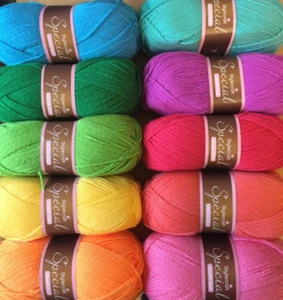 *10X100g* BRIGHT RAINBOW MIX, STYLECRAFT SPECIAL DK ASPEN CLEMENTINE MAGENTA - Picture 1 of 1